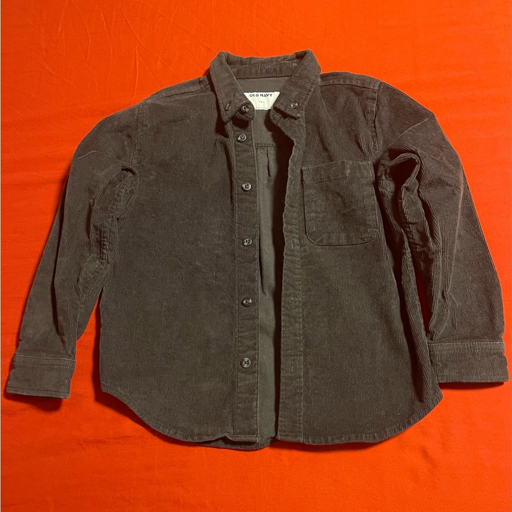 Old Navy Boy’s Gray Corduroy Button Down Shirt
